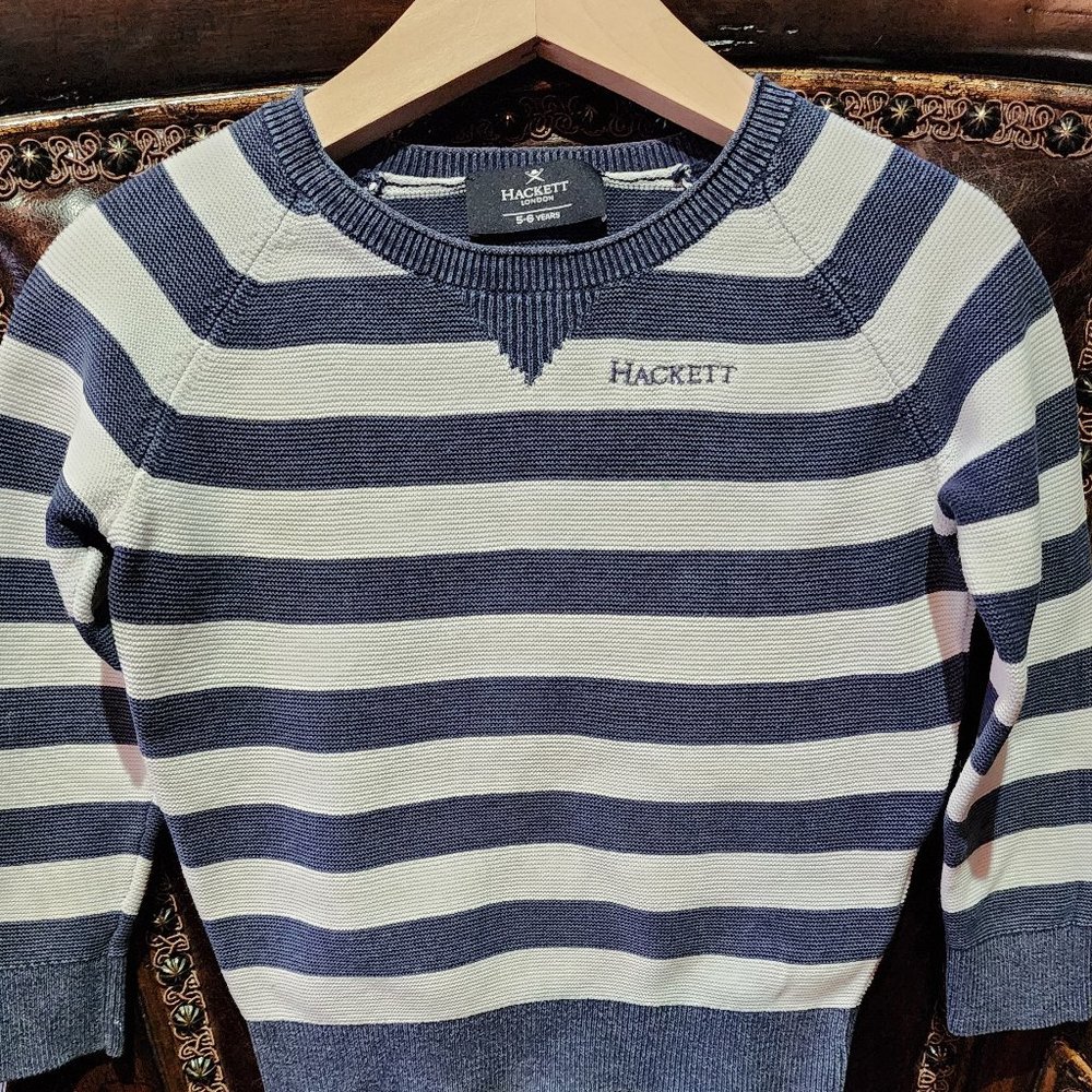 Blue & Ivory Cotton Sweater